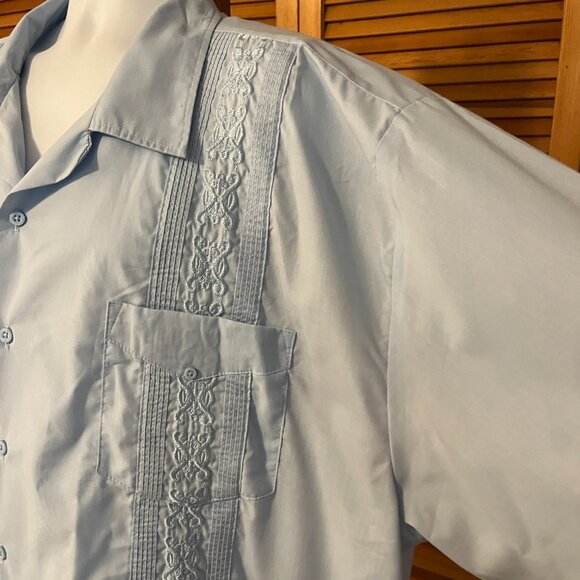 OMEGA FASHION SZ 4XL SHORT SLEEVE GUAYABERA SHIRT - Picture 3 of 8